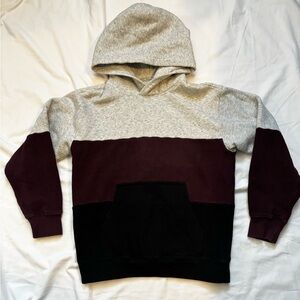 TNA Gray and Dark Maroon Colorblock Hoodie